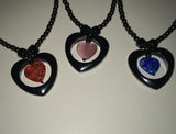 Hematite Heart Necklace and Earrings