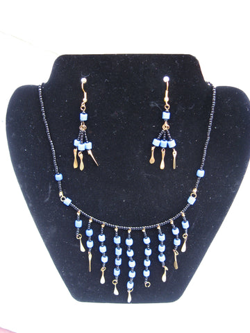 Stone Necklace and Earrings