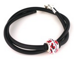16” Starter Rubber Bracelet or Choker with Journey Bead and Rubber Lock Beads